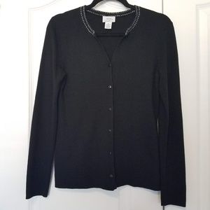 Loft Black Merino Wool Cashmere Cardigan